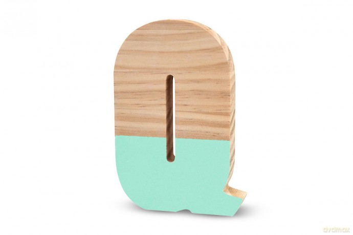 La Lluna0209000-Q Q Semi-Lacquered Pine Letter (Green)