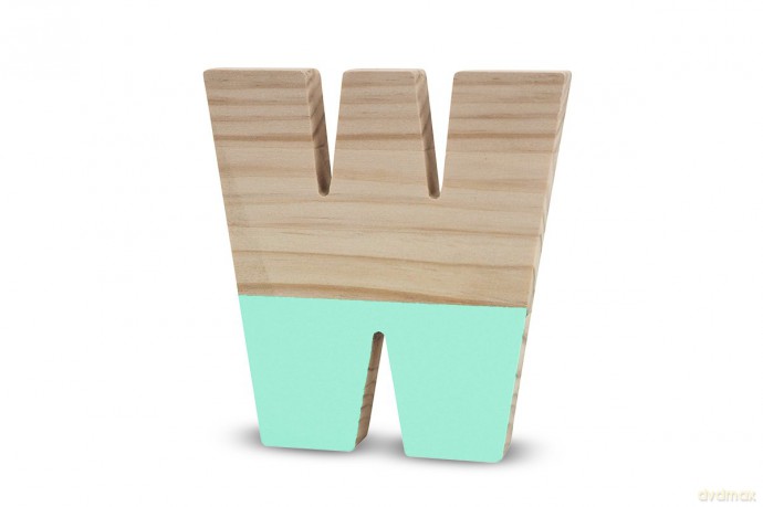 La Lluna0209000-W W Semi-Lacquered Pine Letter (Green)