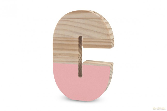 La Lluna0211000-C C Semi-Lacquered Pine Letter (Pink)