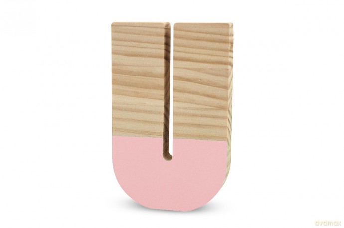 La Lluna0211000-U U Semi-Lacquered Pine Letter (Pink)