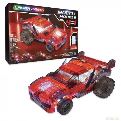 Laser Pegs Multi Models - 4-in-1 Red Racer