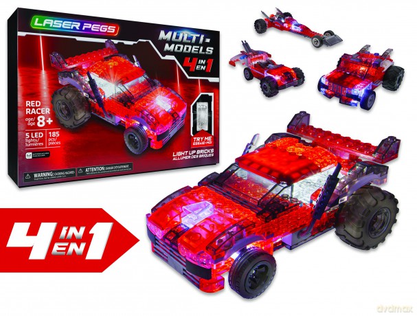 Laser Pegs Multi Models - 4-in-1 Red Racer