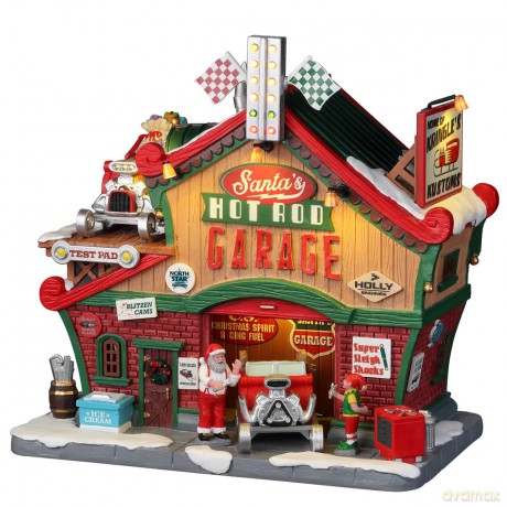 Lemax - Santa's Wonderland - Lighted Buildings: Santa's Hot Rod Garage - (25863-UK)