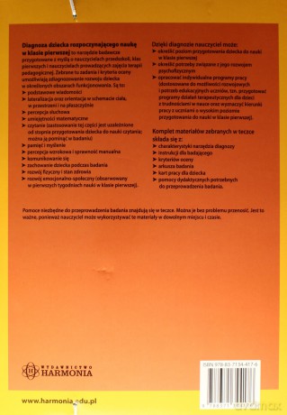 Diagnoza dziecka rozpoczynajacego naukę w klasie 1 [KSIĄŻKA]