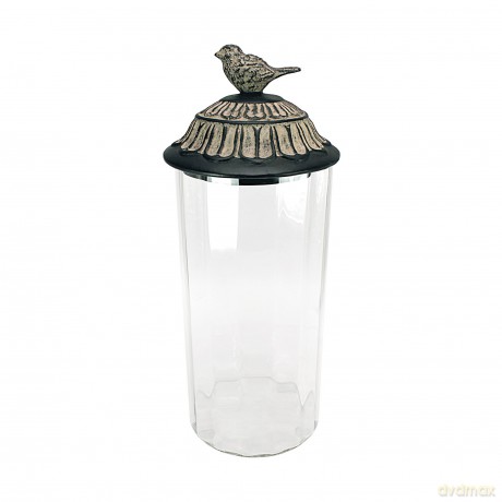 Medium Bird Top Glass Canister