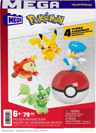 Mega Construx - Pokeball 5 Pack - Paldea Partners (4 new figs + ball)