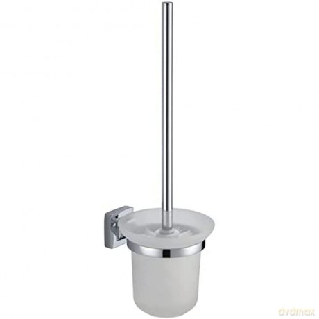 MSV Lucca Toilet brush Set, Silver, 11.5 x 11.5 x 40 cm