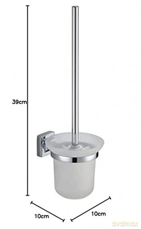 MSV Lucca Toilet brush Set, Silver, 11.5 x 11.5 x 40 cm
