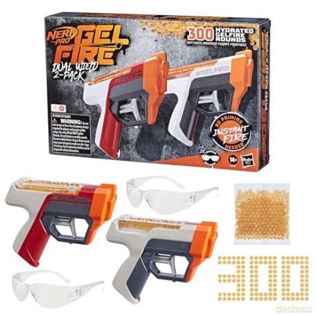 NERF - Pro Gelfire Dual Wield 2-Pack + 300 Hydrated Gelfire Rounds