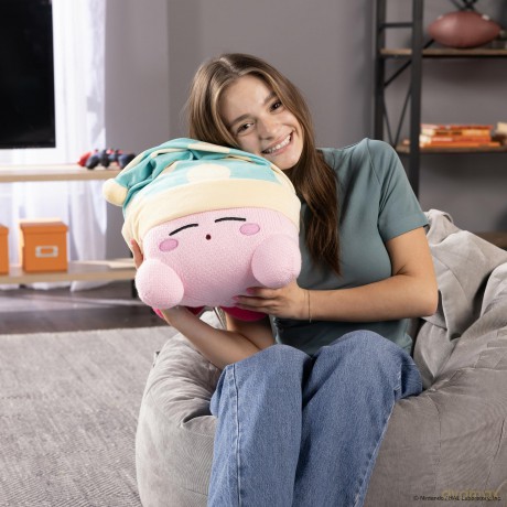 Nintendo - TOMY Plush - Knitted Kirby Sleeping Mega