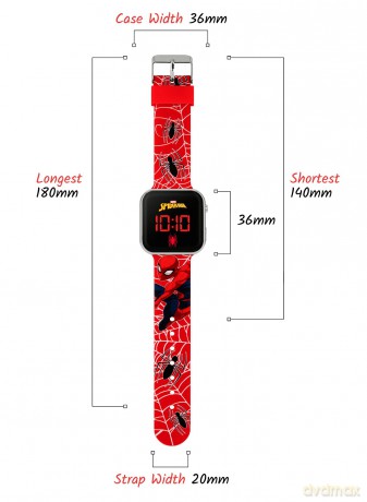 Peers Hardy - Disney Marvel Spiderman Red Strap Led Watch