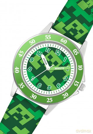 Peers Hardy - Minecraft Creeper Green Printed Strap Quartz Watch