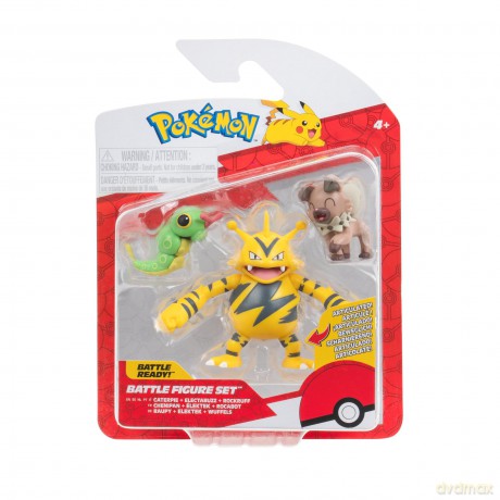 Pokemon - Battle Figure 3-Figure Pack (Caterpie, Rockruff, Electabuzz)