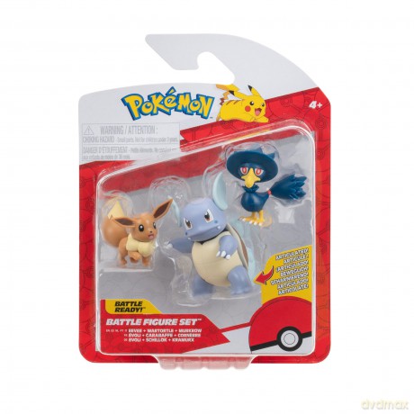 Pokemon - Battle Figure 3-Figure Pack (Eevee, Murkrow, Wartortle)