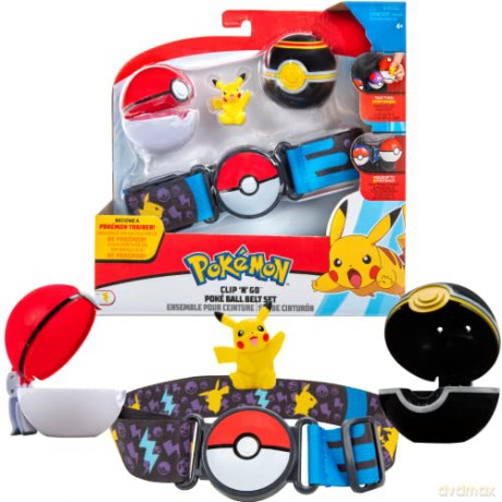 Pokemon - Clip 'n' Go Poke Ball Belt Set (Poke Ball, Luxury Ball, and Pikachu #7) W6