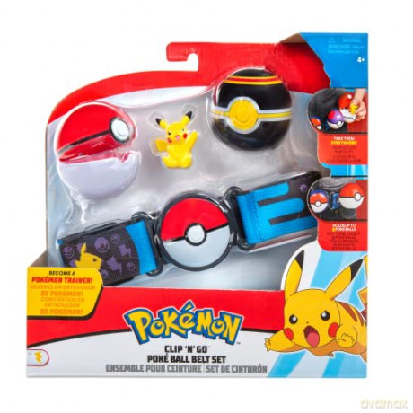 Pokemon - Clip 'n' Go Poke Ball Belt Set (Poke Ball, Luxury Ball, and Pikachu #7) W6