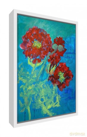 Poppies With Frilly Large Canvas