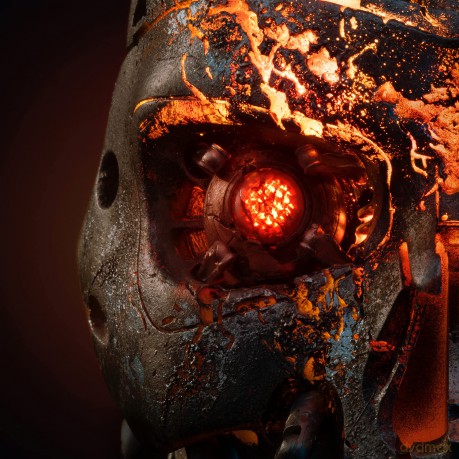 PureArts - Terminator 2 T-800 Battle Damaged Art Mask RESIN Statue [FIGURKA]