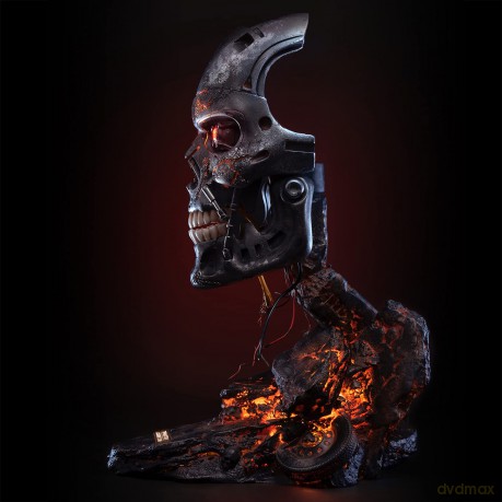 PureArts - Terminator 2 T-800 Battle Damaged Art Mask RESIN Statue [FIGURKA]