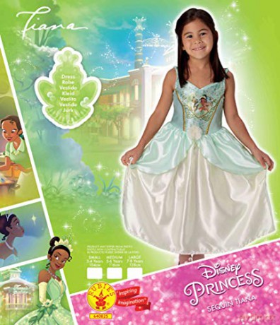 Rubie's 640825L Official Disney Princess Sequin Tiana Classic Costume,Large