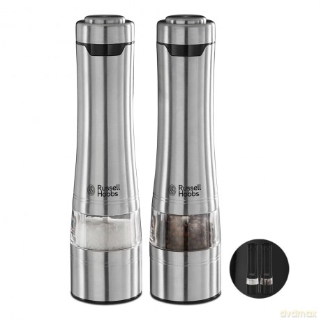 Russell Hobbs - Battery Powered Salt and Pepper Grinders - Stainless Steel