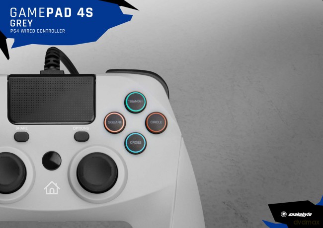 SnakeByte Game:Pad 4S Wired Gaming Controller (Black) [GRA PS4]