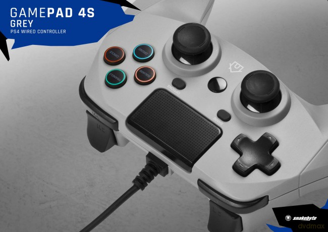 SnakeByte Game:Pad 4S Wired Gaming Controller (Black) [GRA PS4]