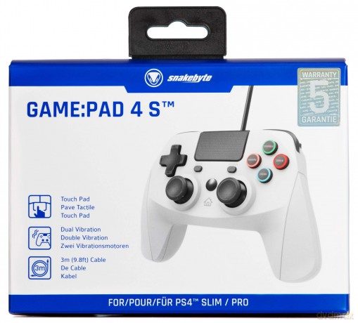 SnakeByte Game:Pad 4S Wired Gaming Controller (Black) [GRA PS4]