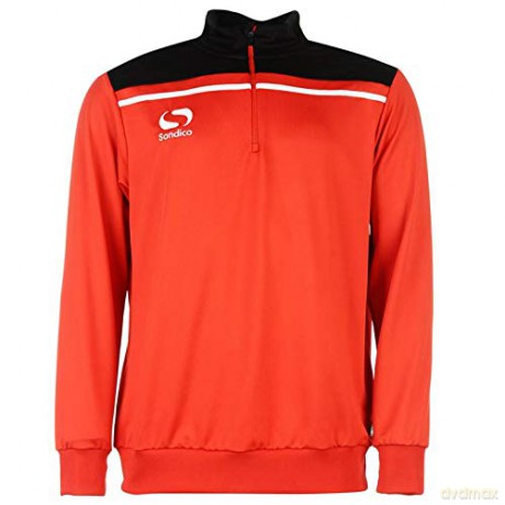 Sondico Precision Quarter Zip Sweatshirt - Adult (Large) (Red/Black)