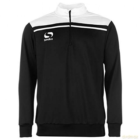 Sondico Precision Quarter Zip Sweatshirt - Adult (Small) (Black/White)