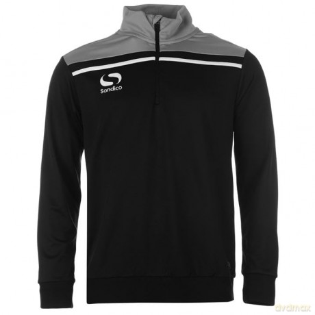 Sondico Precision Quarter Zip Sweatshirt - Youth (5-6 (XSB)) (Black/Charcoal)
