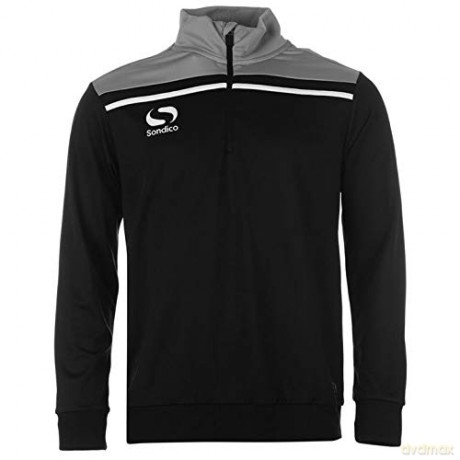 Sondico Precision Quarter Zip Sweatshirt - Youth (9-10 (MB)) (Black/Charcoal)