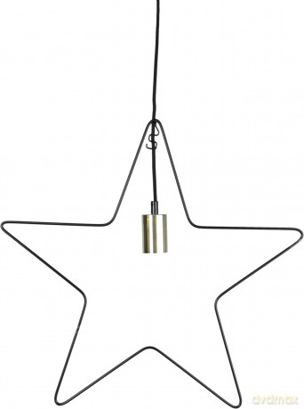 Star Hanging Ramsvik ca. 55 x 55 cm, E 27 Socket, Colour: Black/Brass, Metal, E27