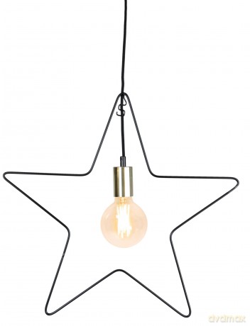 Star Hanging Ramsvik ca. 55 x 55 cm, E 27 Socket, Colour: Black/Brass, Metal, E27