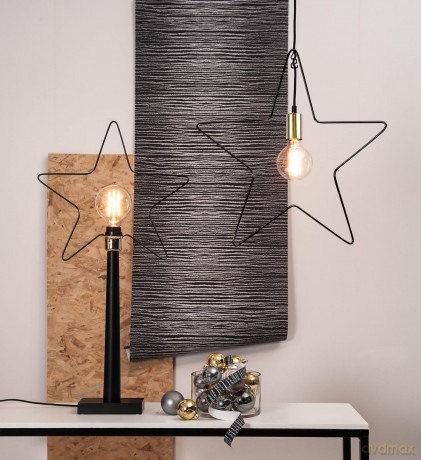 Star Hanging Ramsvik ca. 55 x 55 cm, E 27 Socket, Colour: Black/Brass, Metal, E27