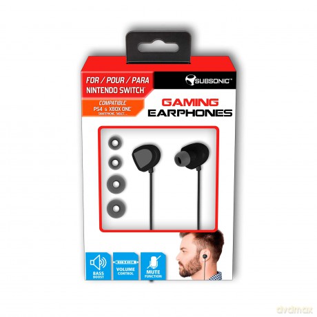 Subsonic Gaming Ear-Bud Earphones (Black) [GRA SWITCH]