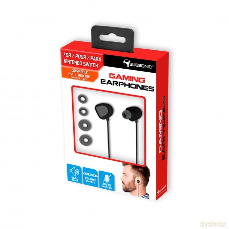 Subsonic Gaming Ear-Bud Earphones (Black) [GRA SWITCH]