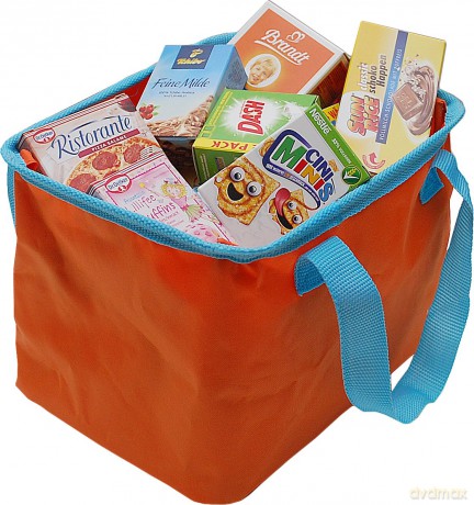 Tanner - Mini Orange Shopping Bag with Brand Miniatures