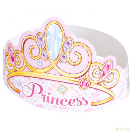 Unique Party 58138 - Paper Pink Princess Tiaras, Pack of 6