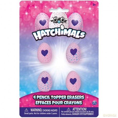 Unique Party 59329 - Hatchimals Egg Pencil Top Erasers, Pack of 4