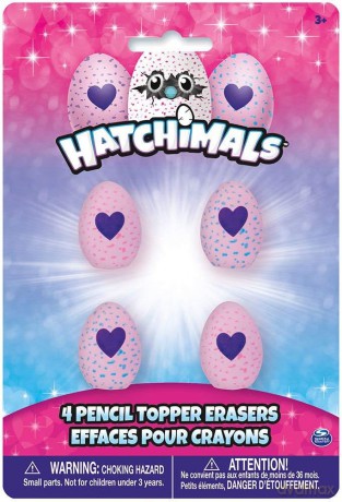 Unique Party 59329 - Hatchimals Egg Pencil Top Erasers, Pack of 4