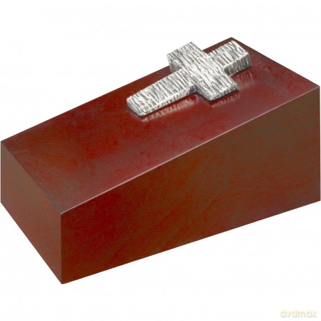 Urns UK Cremation Urn-Beaminster Crucifix Slant Steel, Wood 33 x 17 x 22 cm