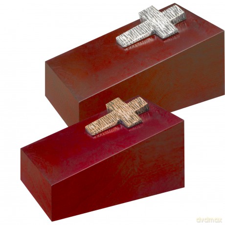 Urns UK Cremation Urn-Beaminster Crucifix Slant Steel, Wood 33 x 17 x 22 cm