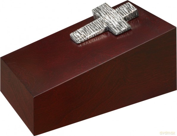 Urns UK Cremation Urn-Beaminster Crucifix Slant Steel, Wood 33 x 17 x 22 cm