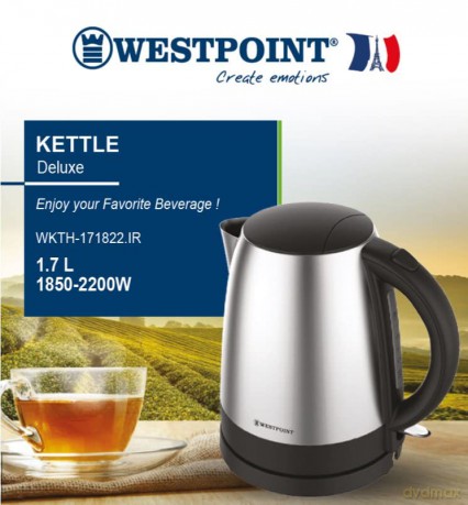 Westpoint 1.7L Deluxe Kettle 1850-2200W (Stainless Steel & Black) (brytyjska wtyczka)