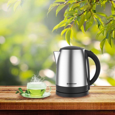 Westpoint 1.7L Deluxe Kettle 1850-2200W (Stainless Steel & Black) (brytyjska wtyczka)