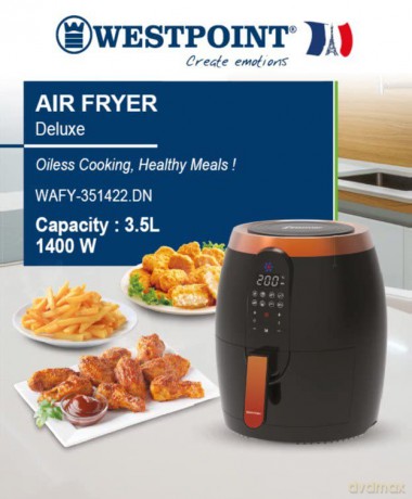 Westpoint 3.5L Deluxe Digital Air Fryer 1200-1400W (Black & Rose Gold) (brytyjska wtyczka)