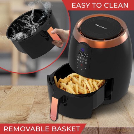 Westpoint 3.5L Deluxe Digital Air Fryer 1200-1400W (Black & Rose Gold) (brytyjska wtyczka)