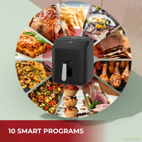 Westpoint 5L Digital Air Fryer 1400-1600W (Black-Silver Accents) (UK Plug)