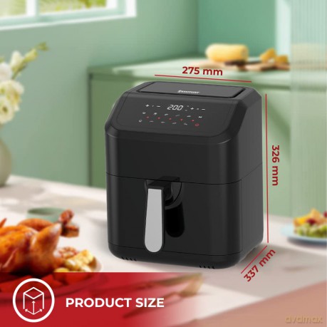 Westpoint 5L Digital Air Fryer 1400-1600W (Black-Silver Accents) (UK Plug)